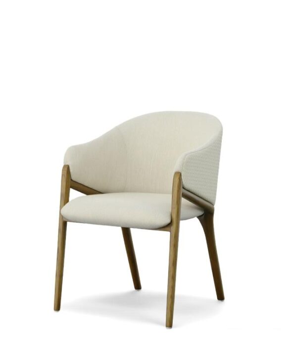 SILLON DE COMEDOR NOIR TAPIZ CREMA PATA WALNUT