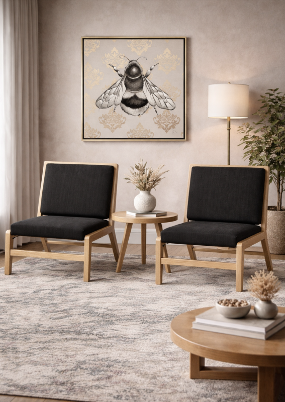 SILLON OCASIONAL KALEI T/ TOPAZ NEGRO - Imagen 2