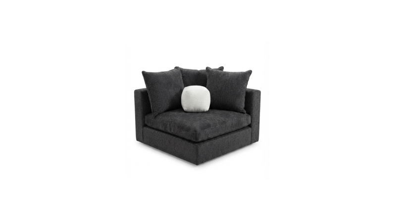 SILLON ESQUINERO MODELO GENOVA TAPIZ NEGRO