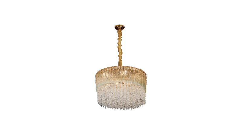 CANDIL CL00077 REDONDO 12 LUCES CRISTAL ORO CLARO CHICO