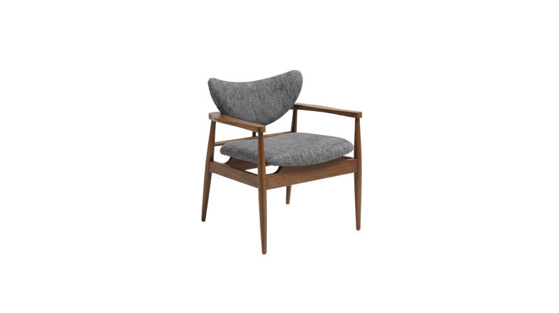 SILLON DE COMEDOR CALIFORNIA TAPIZ CASSIS CHARCOAL PATA NOGAL