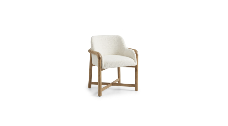SILLA OVAL TAPIZ CASSIS IVORY PATA ROSA MORADA